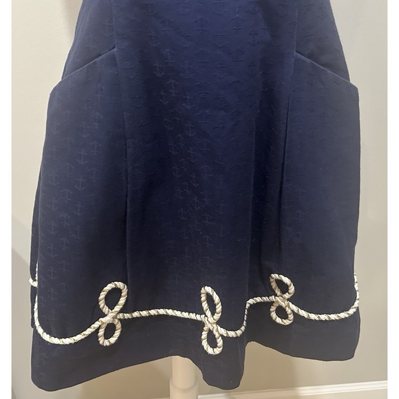 Lilly Pulitzer Nautical Anchor Rope Trim Strapless Dress Size 4 Vacation Summer - Picture 6 of 9